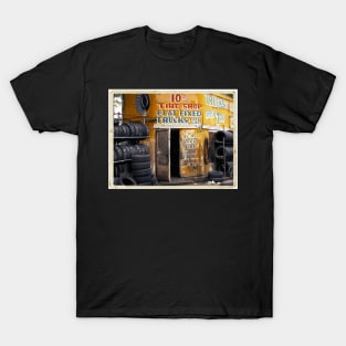 10th Avenue Tire Shop in the West Village - Kodachrome Postcards of vintage store signs in NYC T-Shirt